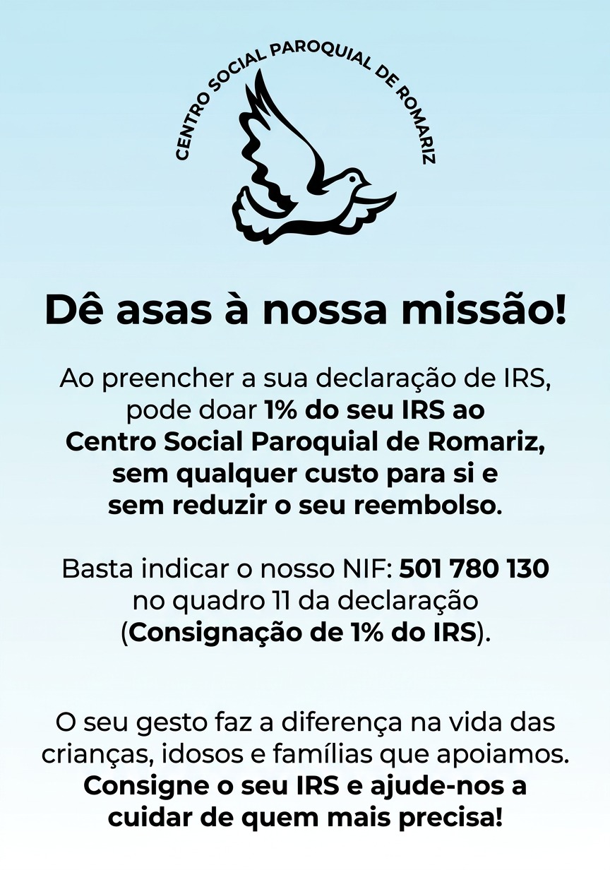 Dê asas à nossa missão — Consignação IRS